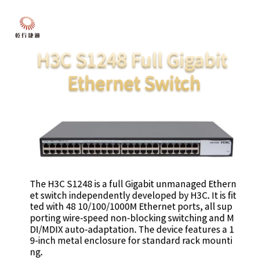 H3C S1248 Interruptor Ethernet Gigabit completo 48 puertos RJ45 de negociación automática de 10/100/1000Mbps