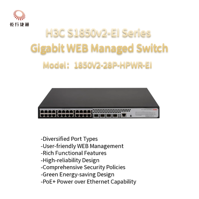H3C S1850V2-EI Serie 1850V2-28P-HPWR-EI Conmutadores administrados por la Web de Gigabit