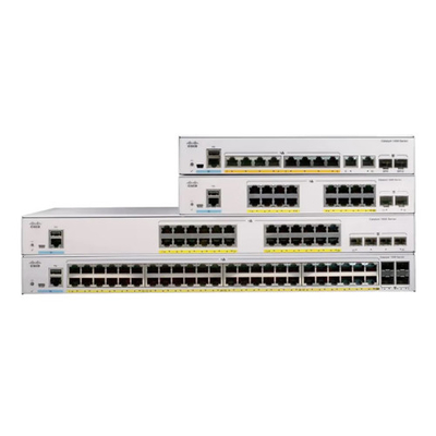 Interruptor de gestión de red Cisco C1000-8P-E-2G-L 8 puertos gigabit 2x 1G SFP y RJ-45 enlaces ascendentes combinados POE 67W