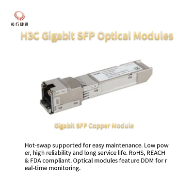 Módulos ópticos SFP Gigabit H3C de bajo consumo de energía y SFP-GE-LX-SM1310-S intercambiable en caliente