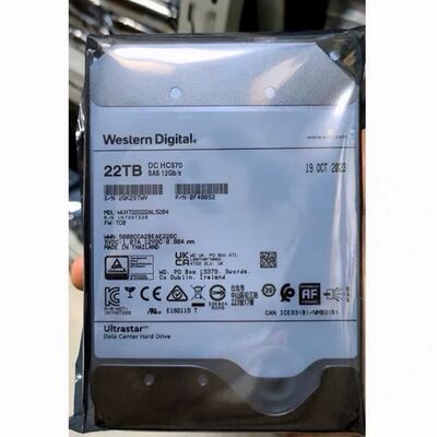 Western Digital  Ultrastar  DC HC580 Data Center HDD  Model：WUH722222AL5204